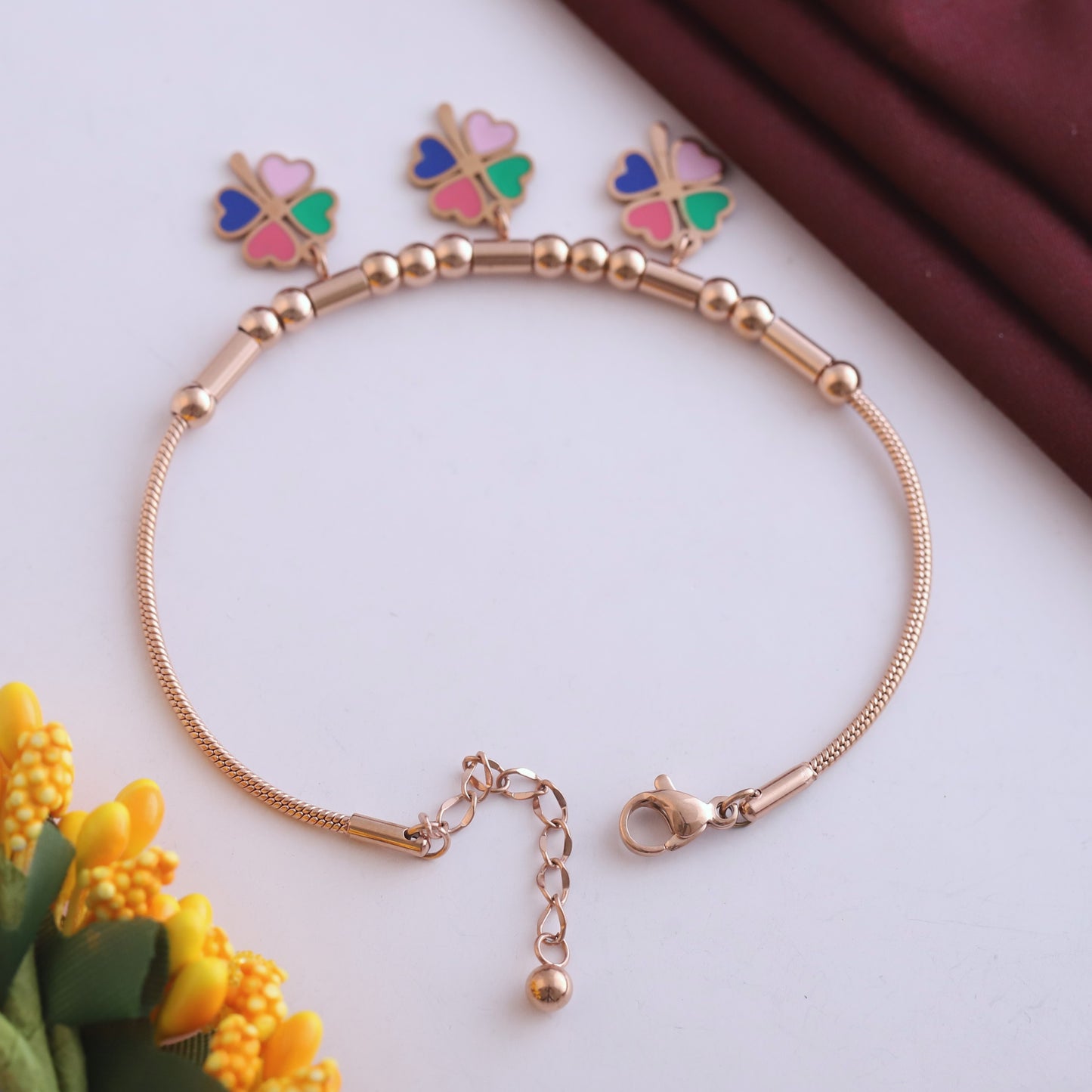 Anti-Tarnish Heart Charm Bracelet