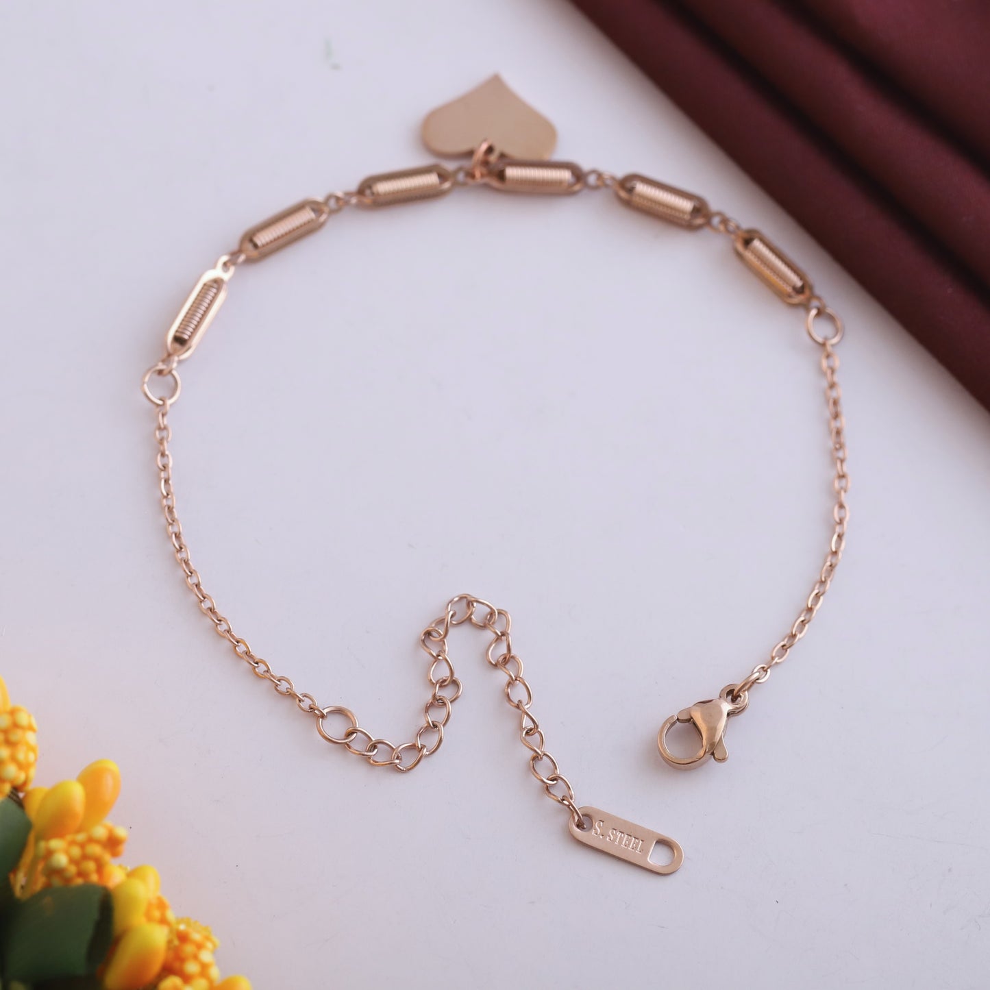 Demi-Fine Rose Gold Dainty Charm Bracelet | Thoughtful Gift for Her