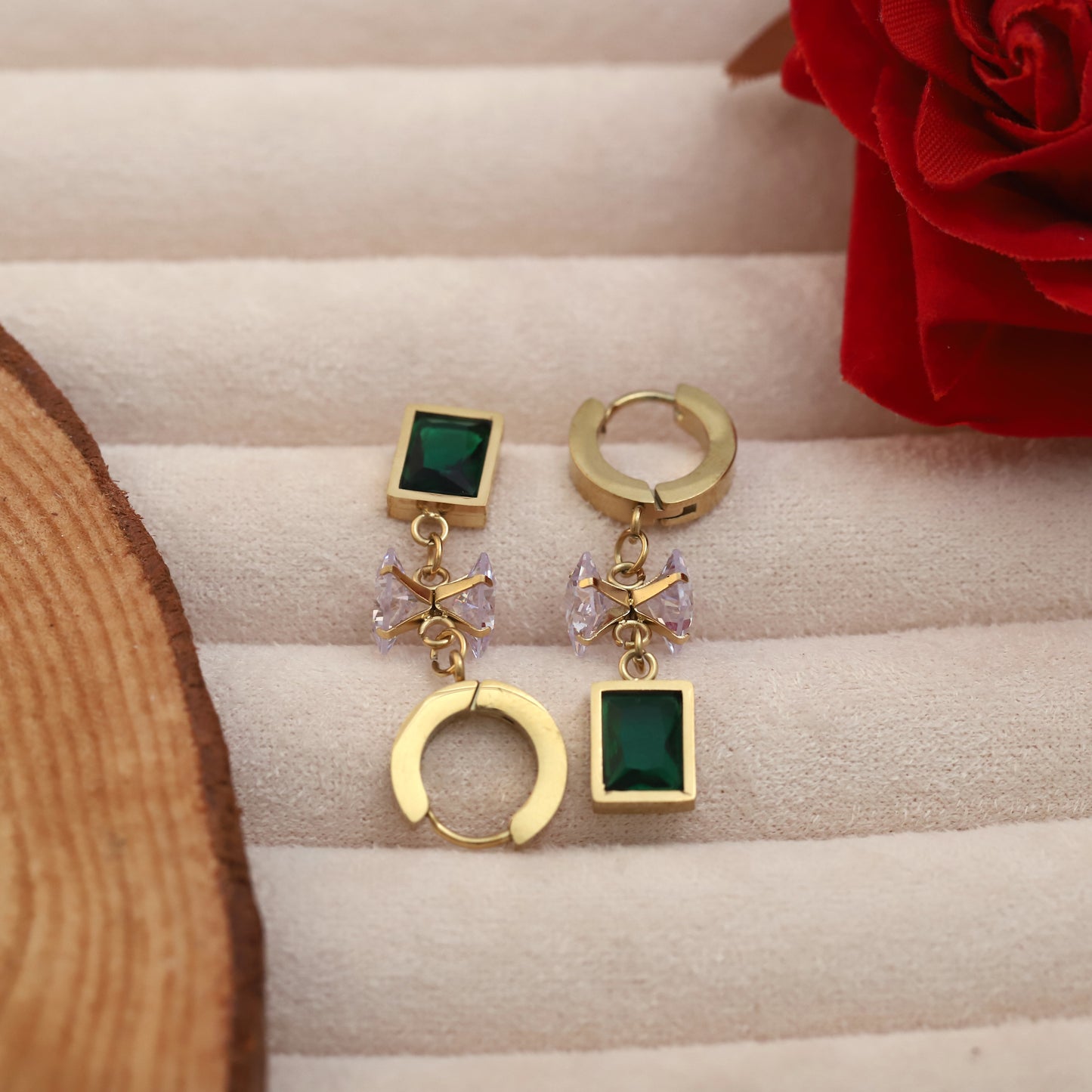 Elegant Gold Plated Dangle Earrings