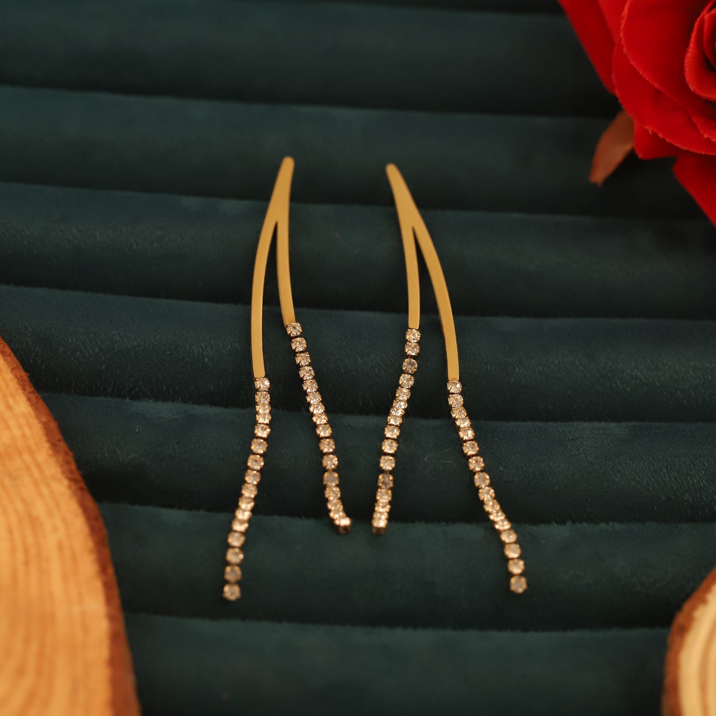 Elegant Gold Hanging Earrings