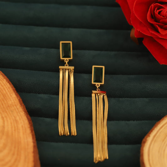 Long Gold Chain Drop Earrings