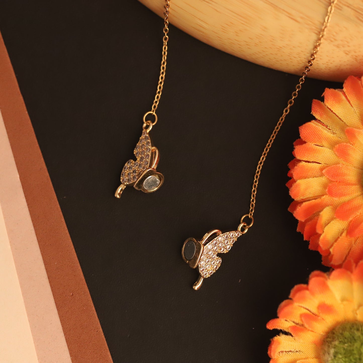 Magnetic Zircon Butterfly Pendant