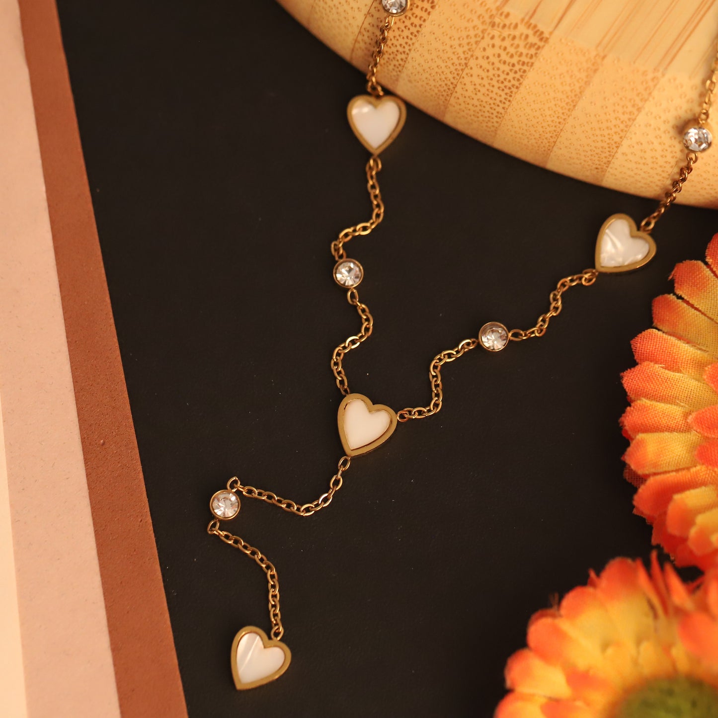 Gold Heart Lariat Necklace - Dainty & Elegant Y-Shape Pendant