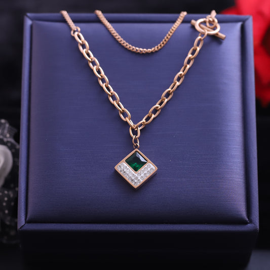 Rose Gold Layered Eye and Zirconia Necklace | Evil Eye Protection Jewelry