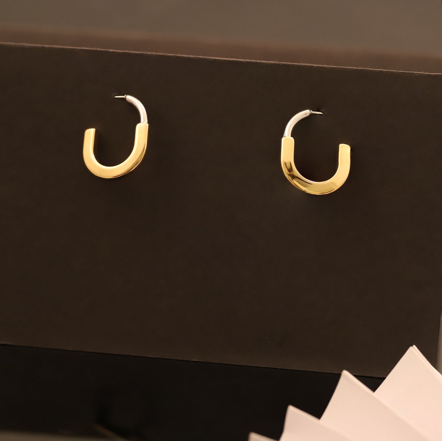 Minimalist Gold & Silver Two-Tone Hoop Earrings - Modern Everyday Jewelry