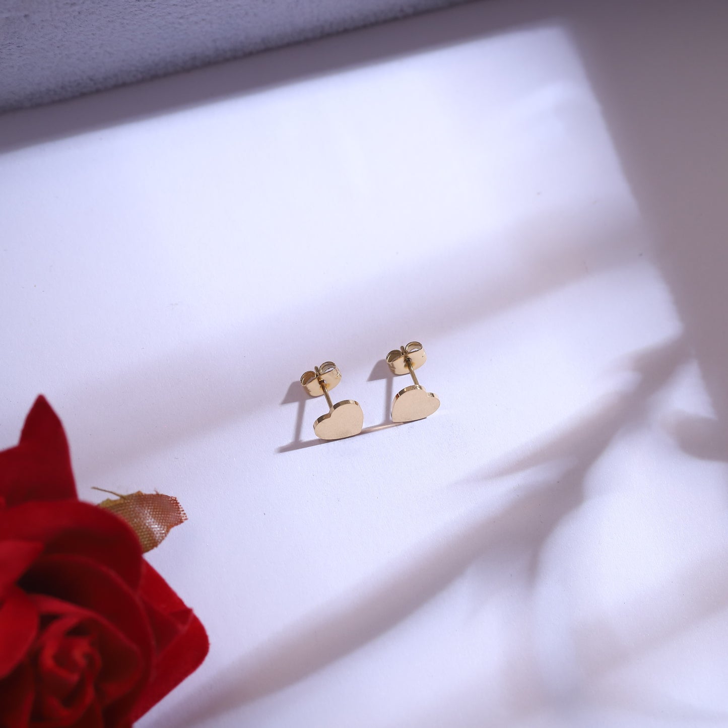 Gold Heart Charm Necklace & Earring Set | Layered Love Jewelry