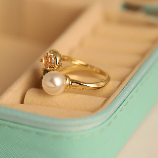 Pearl & Gemstone Bypass Ring