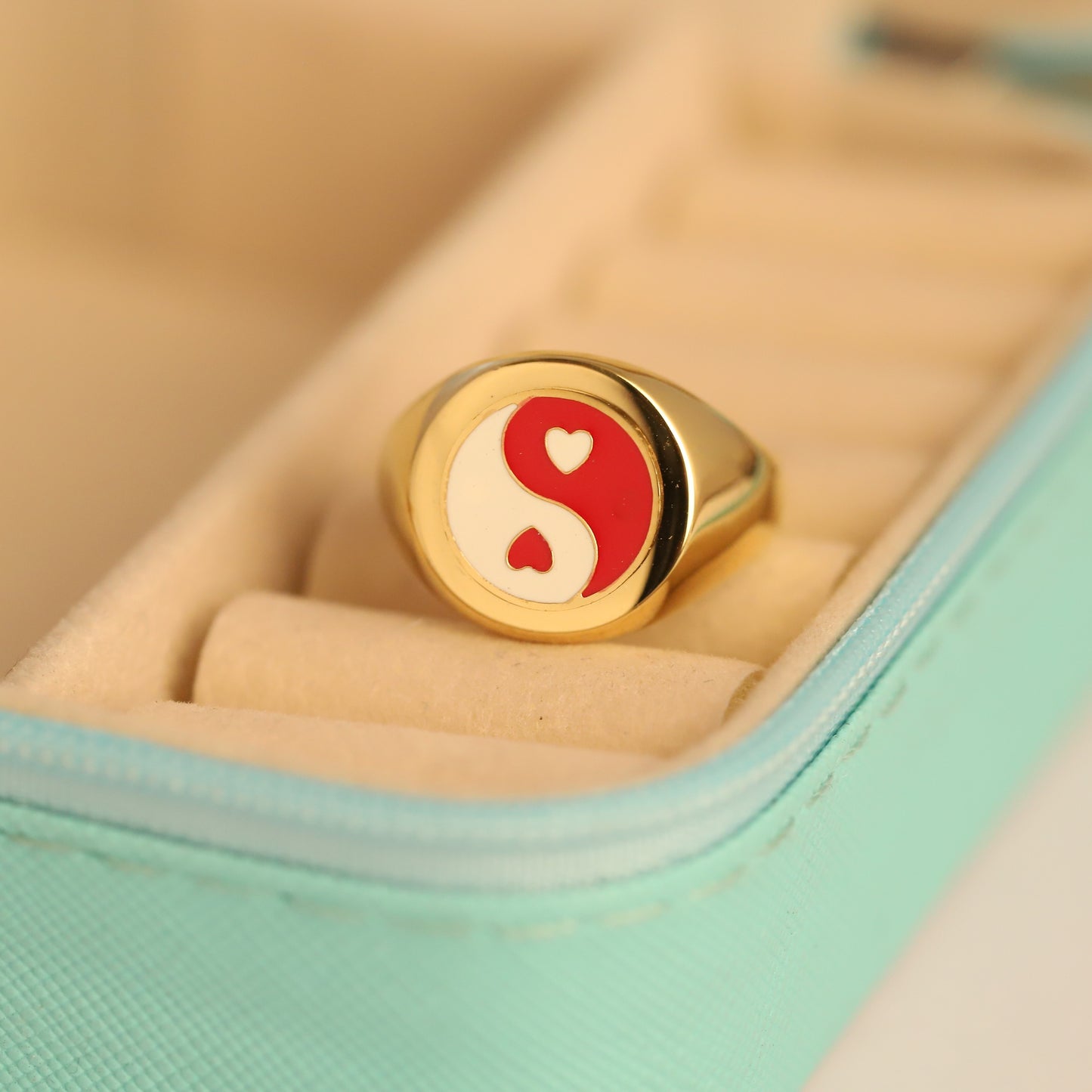 Gold Yin Yang Heart Ring