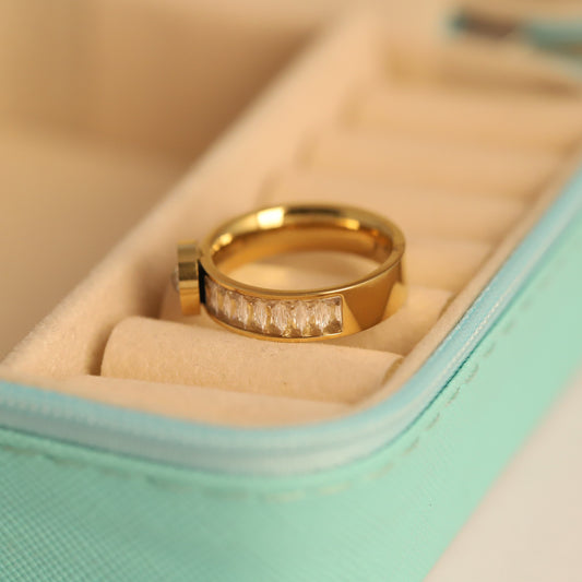 Luxury Inspired Crystal Band Ring | Classic Roman Numeral Jewelry for Women