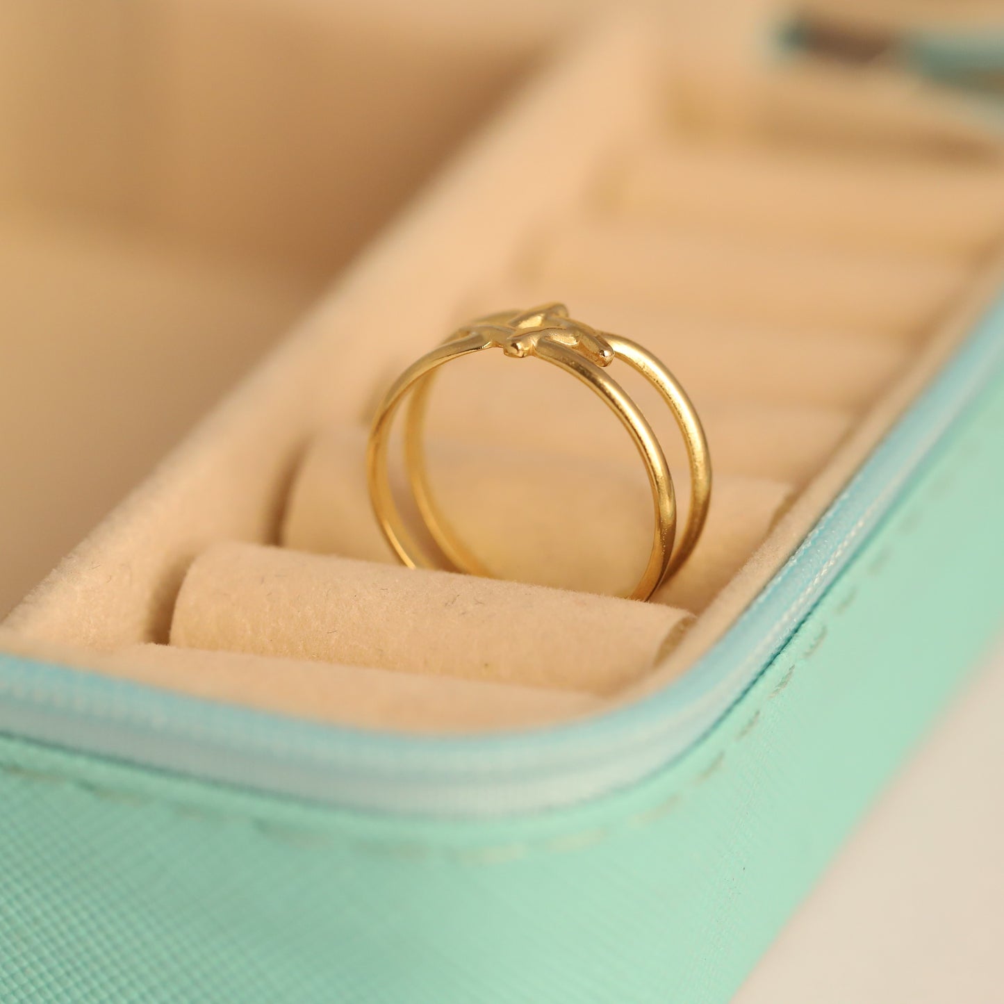 Modern Gold Tone Adjustable Band Ring