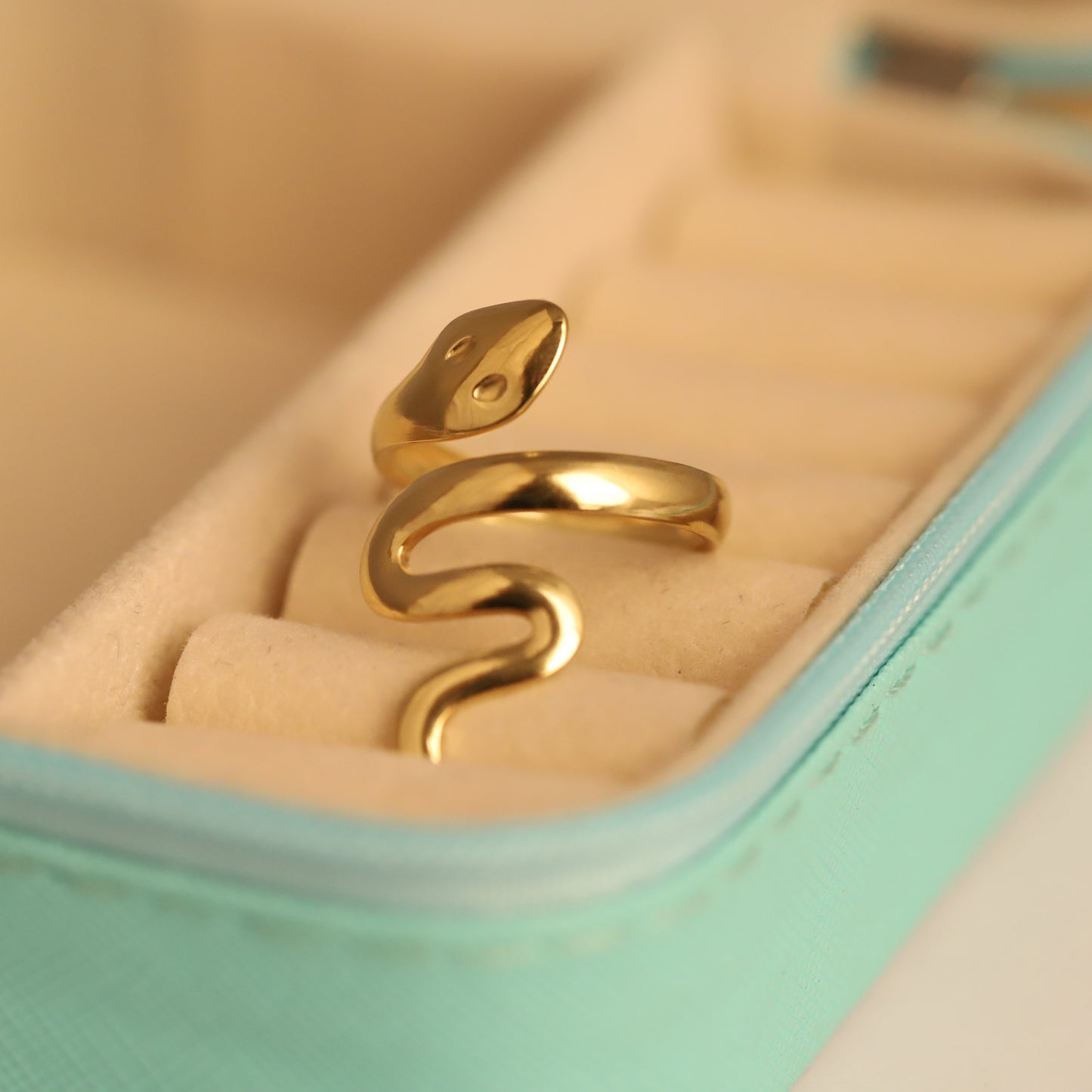 22K Gold Plated Coiled Snake Ring