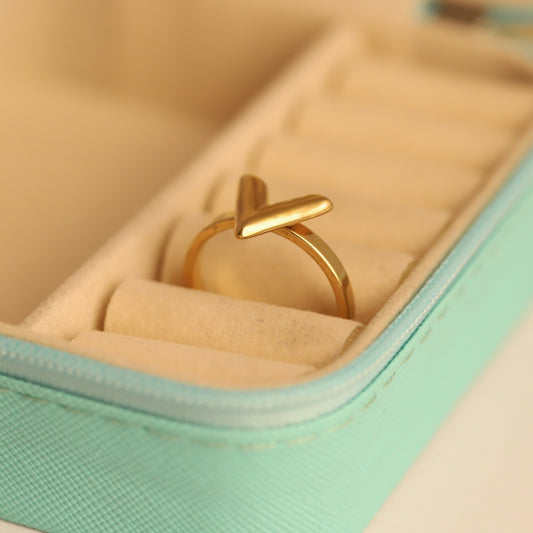Elegant Gold V-Shape Ring | Minimalist Chevron Statement Jewelry