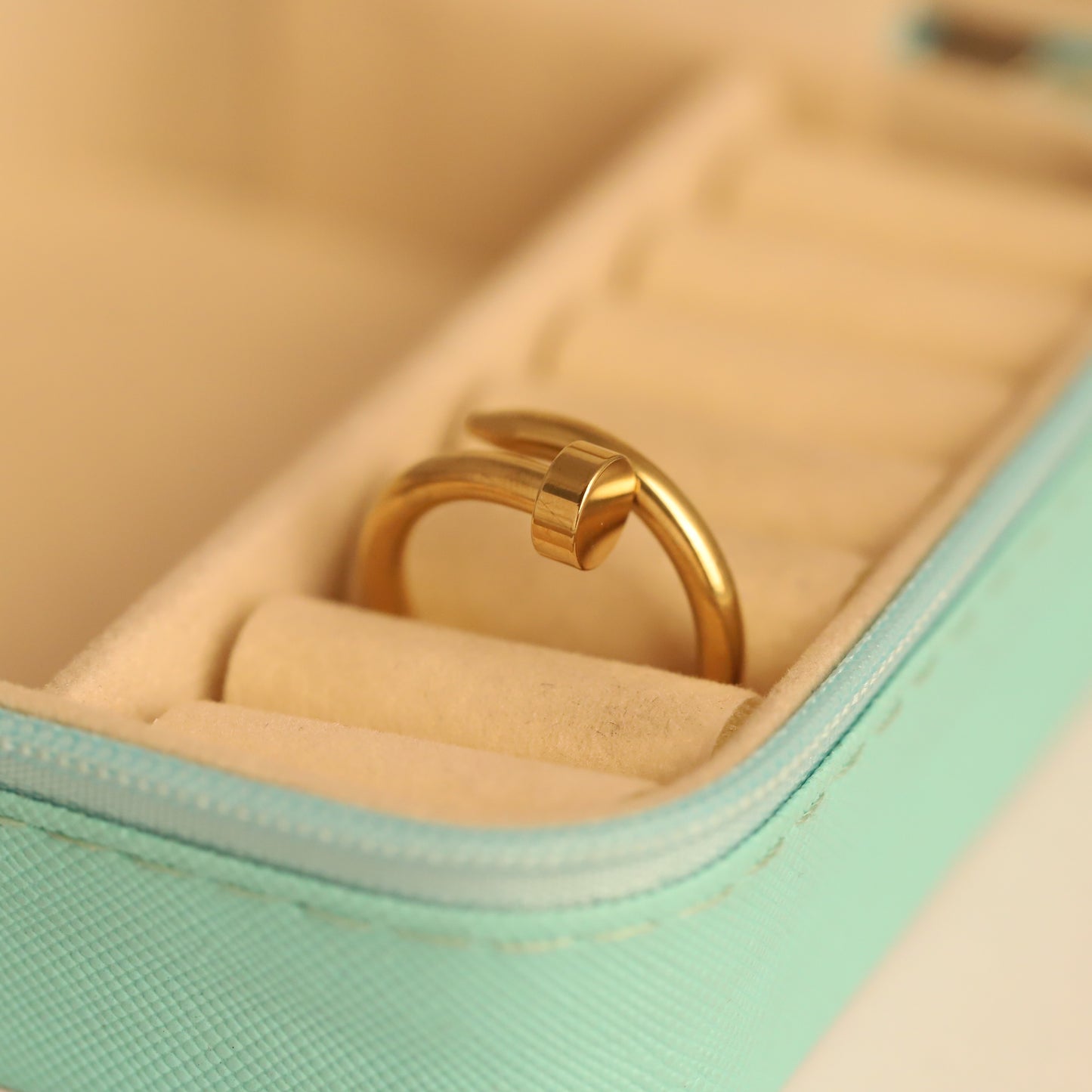 Minimalist Gold Nail Ring - Modern & Edgy Adjustable Jewelry