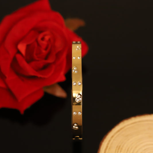 Delicate Gold Bangle Bracelet with Scattered Crystal Accents | Minimalist Sparkle Jewelry