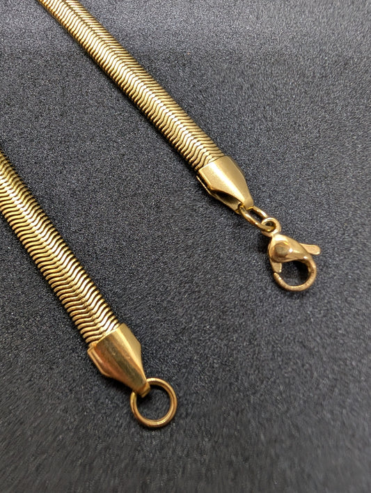 Sleek Gold Plated Men's Snake Chain Necklace