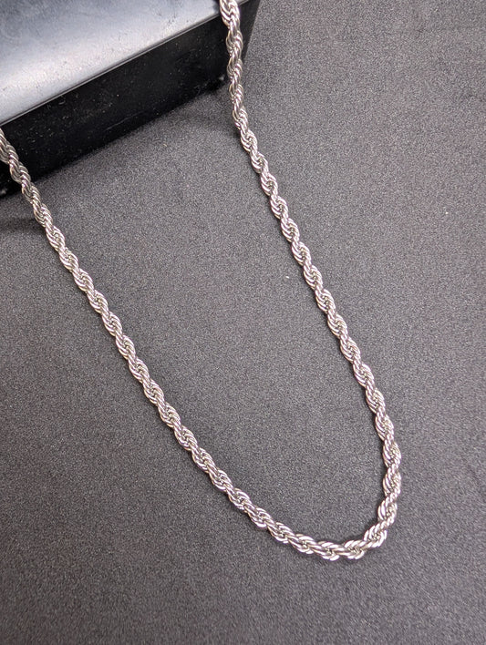 Men's Silver-Tone Classic Rope Chain Necklace
