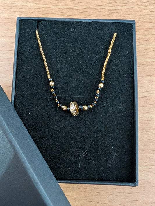 Minimalist Gold-Plated Mangalsutra Necklace | Traditional Indian Jewelry