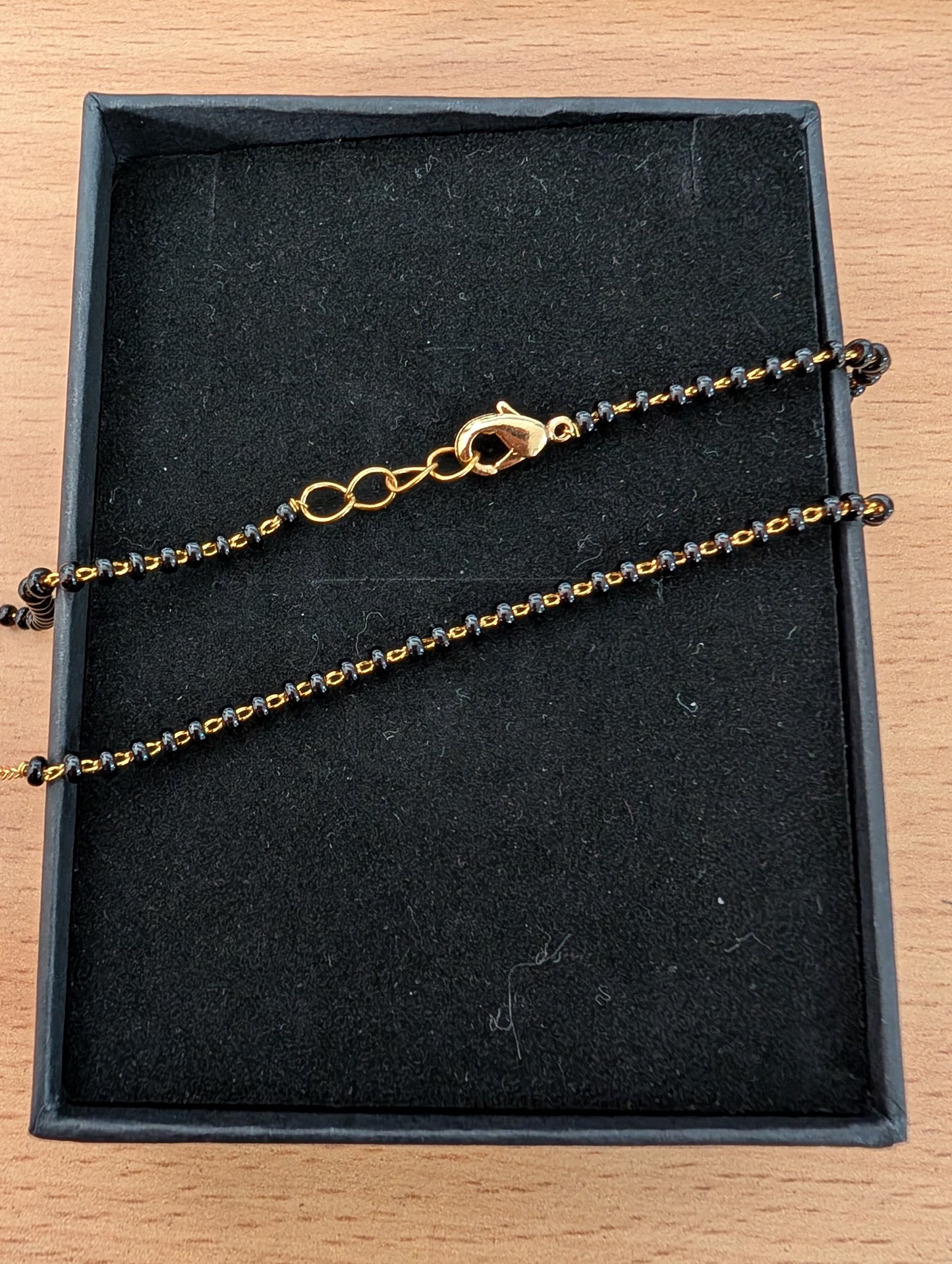 Diamond Heart Pendant Mangalsutra in Gold | Traditional Black Beads Chain