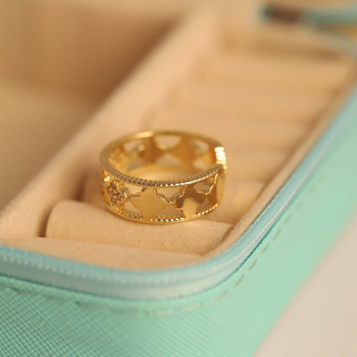 Gold Cutout Pattern Ring
