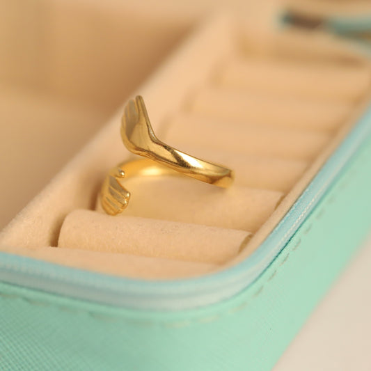 22K Gold Plated Embracing Hands Ring