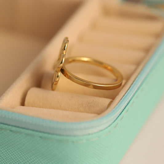 Chunky Gold Plumeria Flower Ring - Bold Floral Statement Jewelry