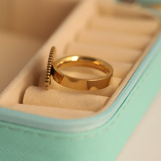 Gold Evil Eye Ring - Adjustable Protective Amulet Jewelry