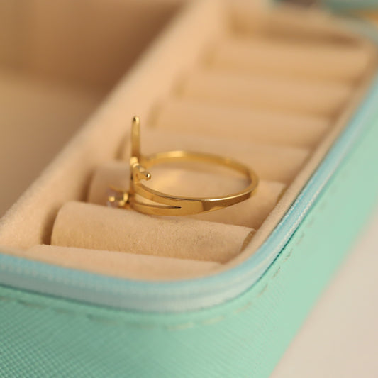 Heartbeat Pulse Ring with Crystal - Adjustable EKG Jewelry