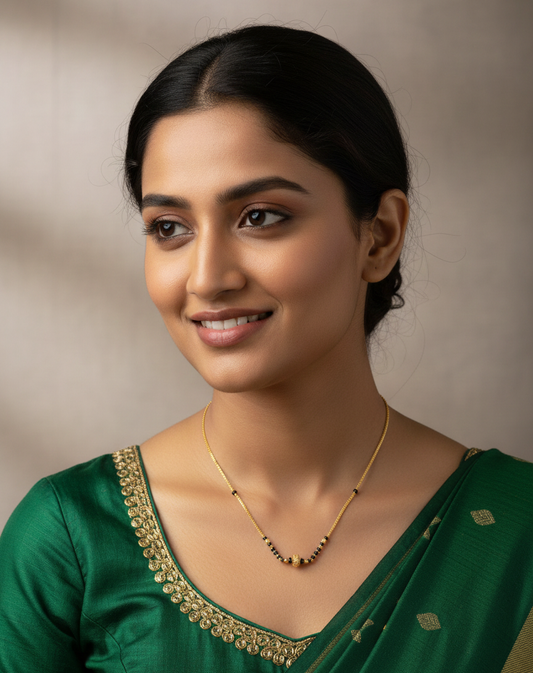 Minimalist Gold-Plated Mangalsutra Necklace | Traditional Indian Jewelry