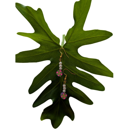 Blue Smiley Drop Earrings