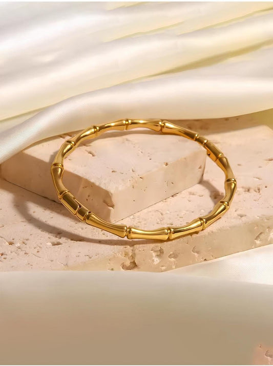 Golden Bamboo Stainless Steel Bracelet