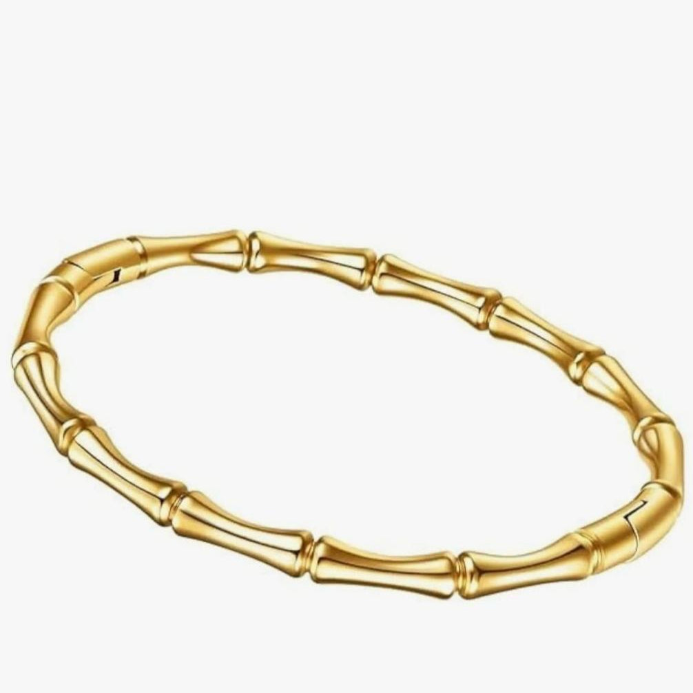 Golden Bamboo Stainless Steel Bracelet