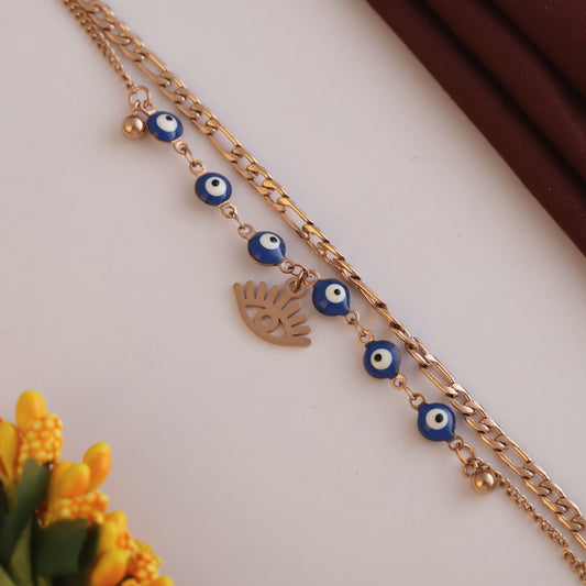 Gold Evil Eye Layered Bracelet