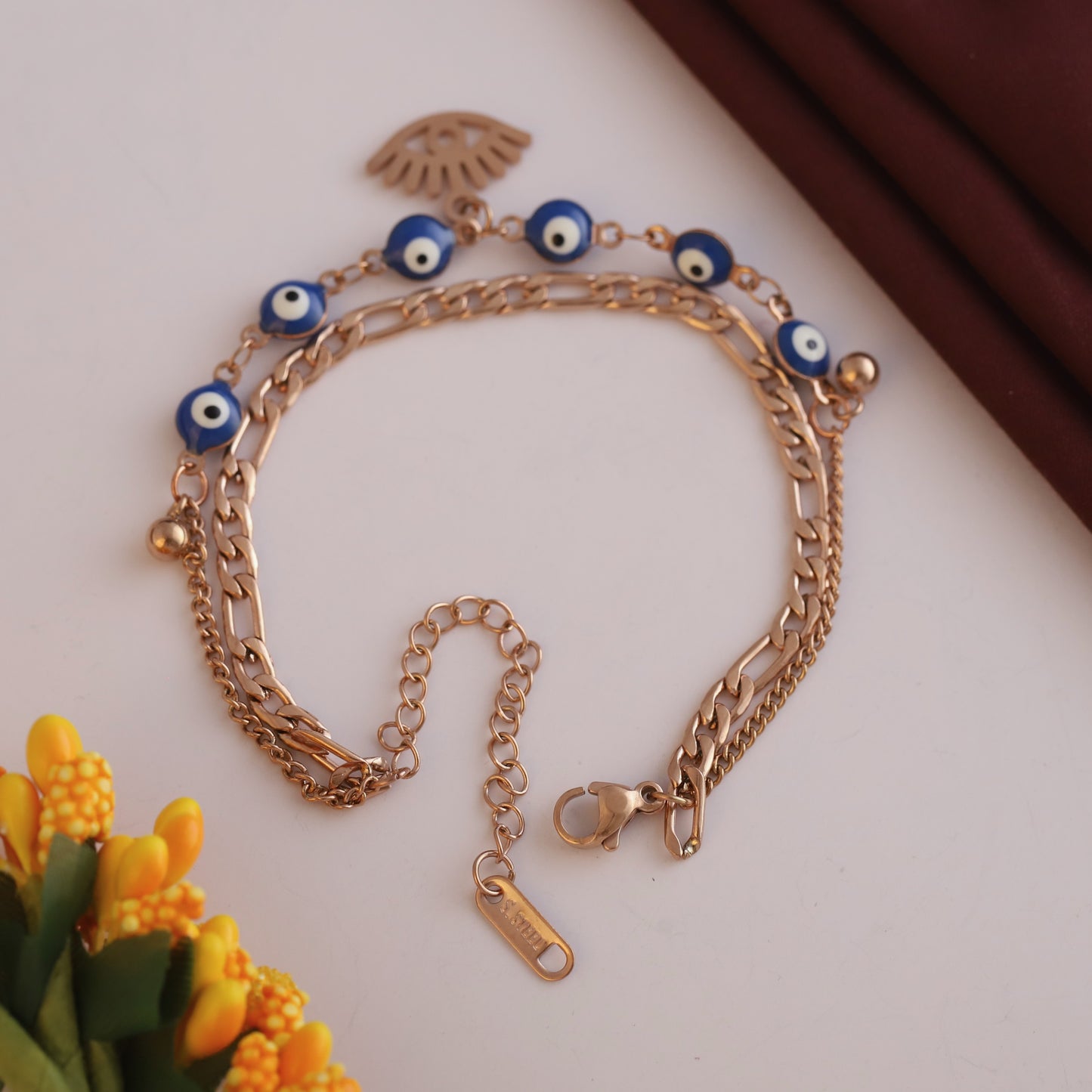 Gold Evil Eye Layered Bracelet