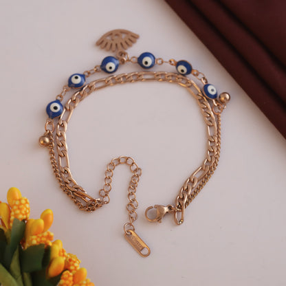 Gold Evil Eye Layered Bracelet