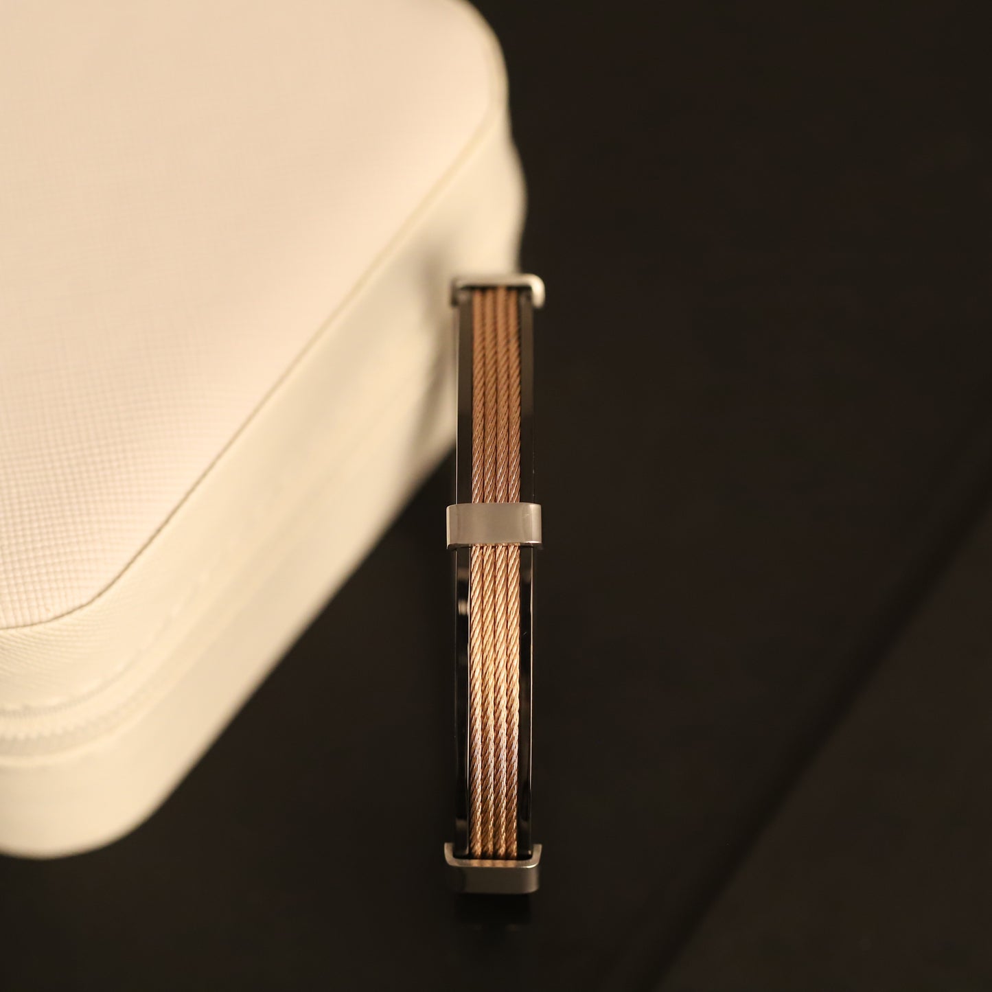 Men's Rose Gold & Black Tri-Cable Bracelet | Modern Stainless Steel Jewelry