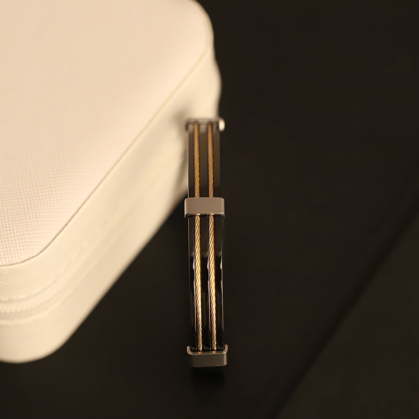 Modern Black and Gold Wire Bracelet - Sleek, Minimalist, and Stylish.