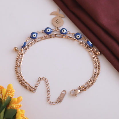 18K Rose Gold Plated Chain Bracelet | Anti-Tarnish Stainless Steel Flower Charms