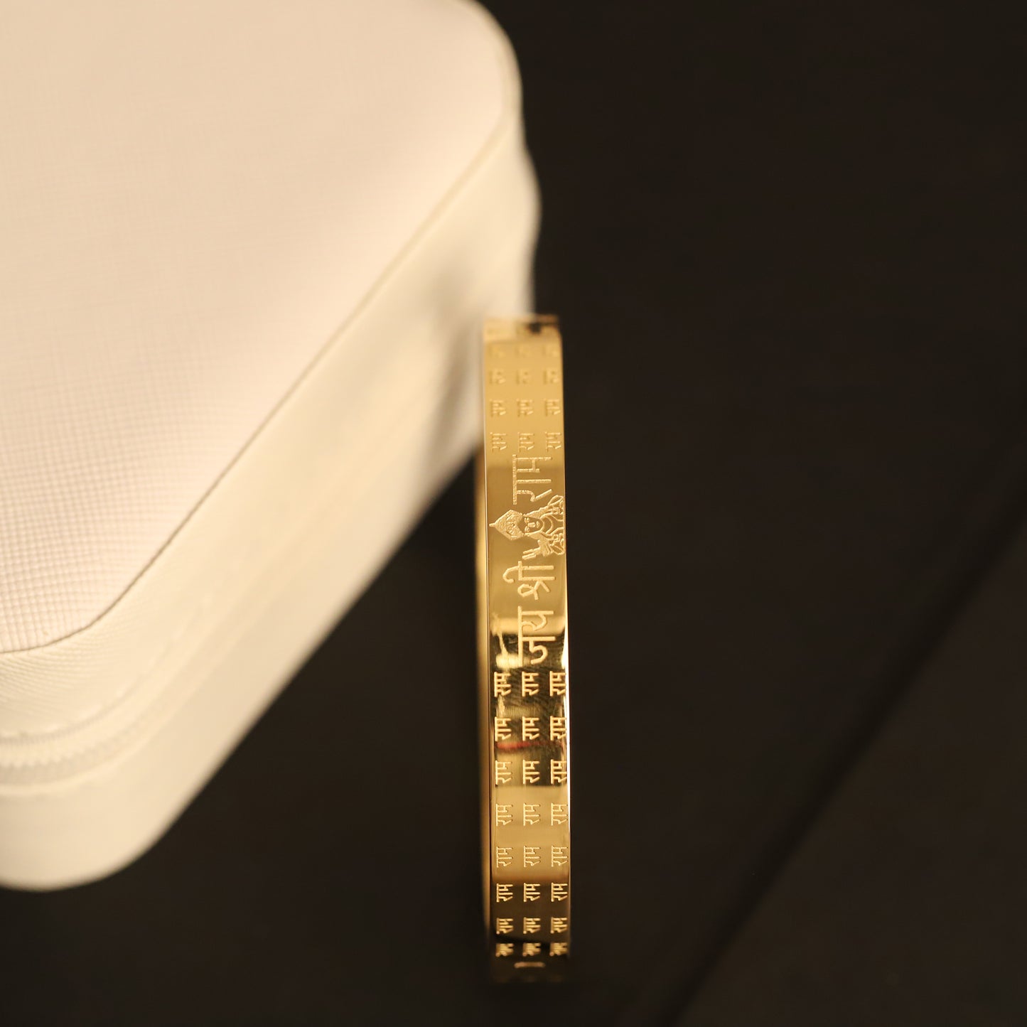 Jai Shree Ram Gold Bangle for Men | Religious Hindu Bracelet Engraved