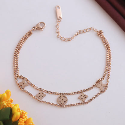 Anti-Tarnish 18K Rose Gold Plated Evil Eye Bracelet | Adjustable Stainless Steel Chain