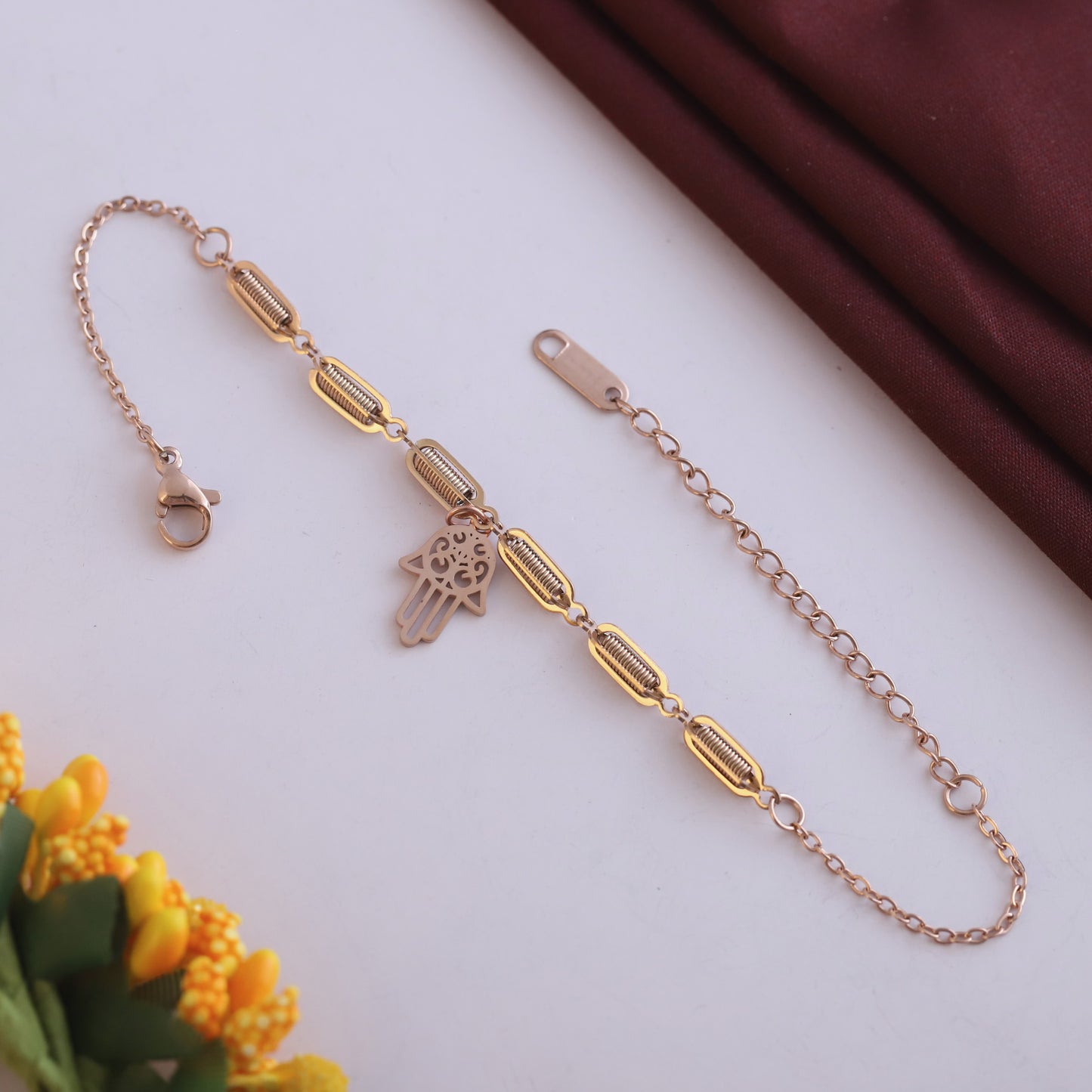 Demi-Fine Rose Gold Charm Bracelet | Ideal Gift for Her