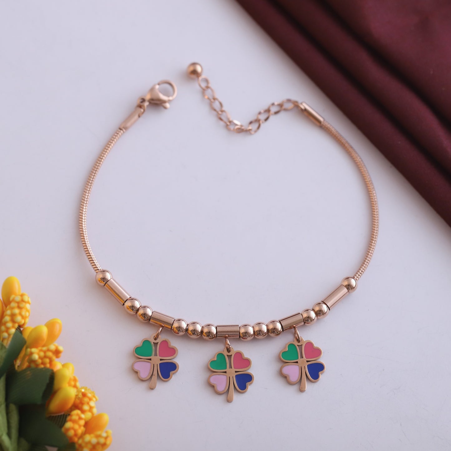 Anti-Tarnish Heart Charm Bracelet