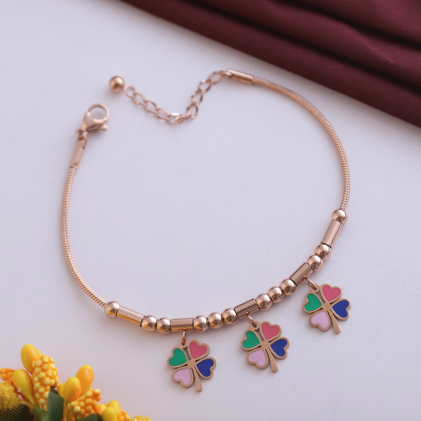 Anti-Tarnish Heart Charm Bracelet