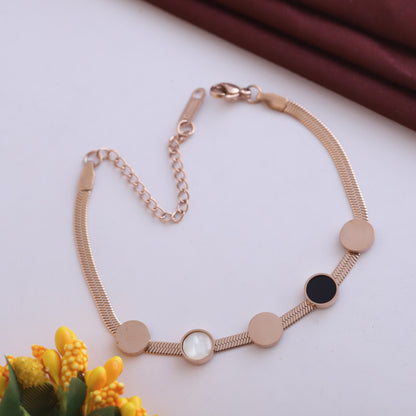 Anti-Tarnish 18K Rose Gold Plated Stainless Steel Snake Chain Bracelet