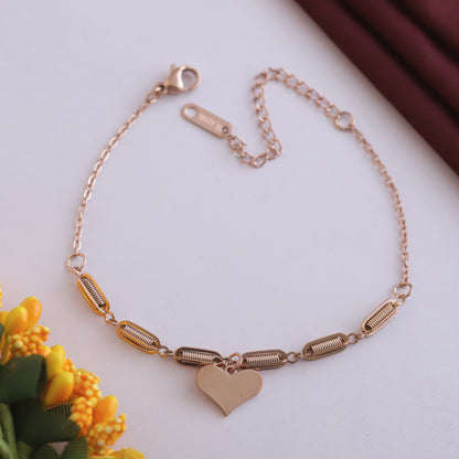 Demi-Fine Rose Gold Dainty Charm Bracelet | Thoughtful Gift for Her