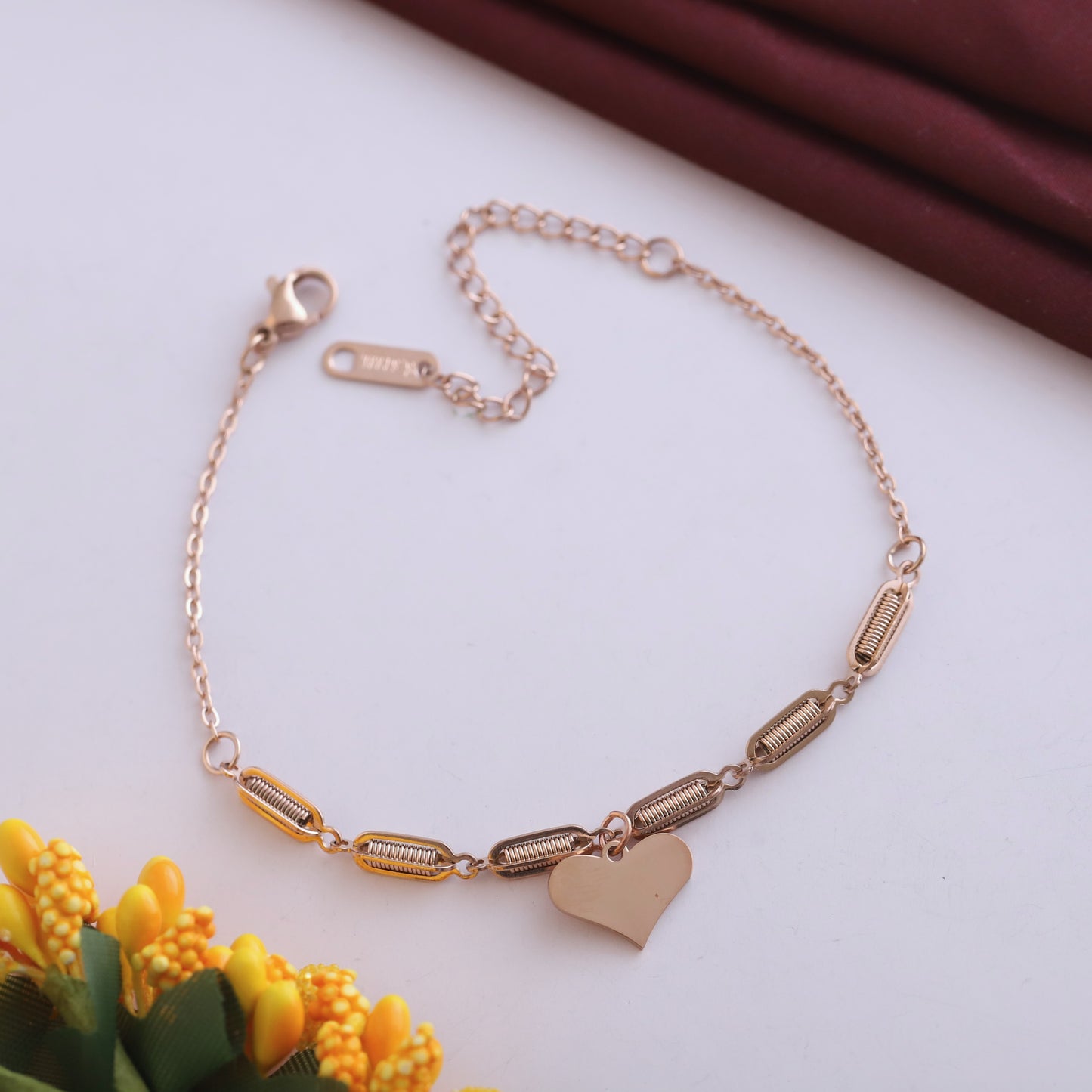Demi-Fine Rose Gold Dainty Charm Bracelet | Thoughtful Gift for Her