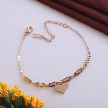 Demi-Fine Rose Gold Dainty Charm Bracelet | Thoughtful Gift for Her