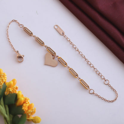 Demi-Fine Rose Gold Dainty Charm Bracelet | Thoughtful Gift for Her