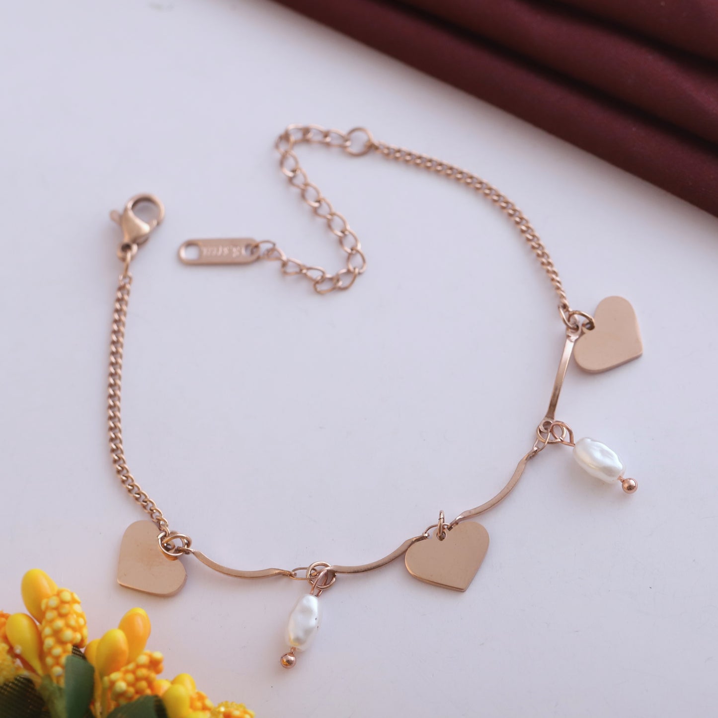Personalized Rose Gold Chain Bracelet for Women | Waterproof & Skin-Friendly