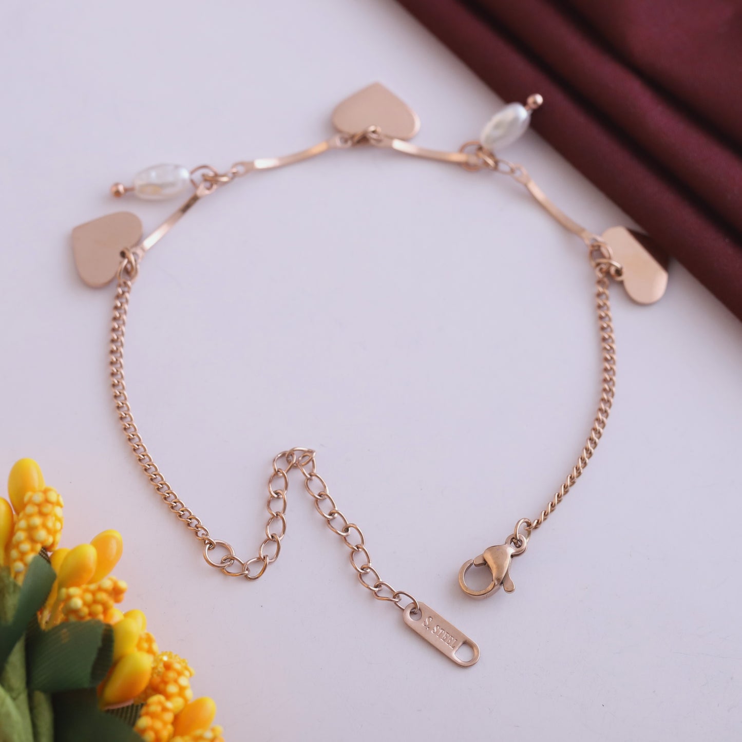 Personalized Rose Gold Chain Bracelet for Women | Waterproof & Skin-Friendly