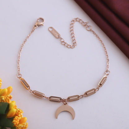 Adjustable Rose Gold Dainty Charm Bracelet | Waterproof & Skin-Friendly